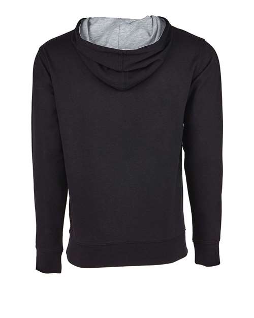 Next Level 9301 Unisex French Terry Pullover Hoodie #color_BLACK/ HTHR GREY