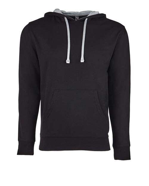 Next Level 9301 Unisex French Terry Pullover Hoodie #color_BLACK/ HTHR GREY