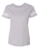 LAT 3537 Ladies' Football T-Shirt #color_VN HTHR/ BLD WHT