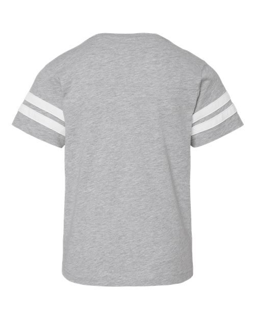 LAT 6137 Youth Football Fine Jersey T-Shirt #color_VN HTHR/ BLD WHT