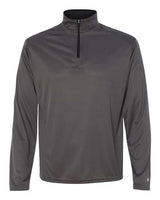 Badger 4102 B-Core Quarter-Zip Pullover #color_Graphite/ Black