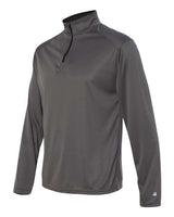 Badger 4102 B-Core Quarter-Zip Pullover #color_Graphite/ Black