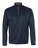 Badger 4102 B-Core Quarter-Zip Pullover #color_Navy/ Graphite