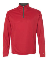 Badger 4102 B-Core Quarter-Zip Pullover #color_Red/ Graphite