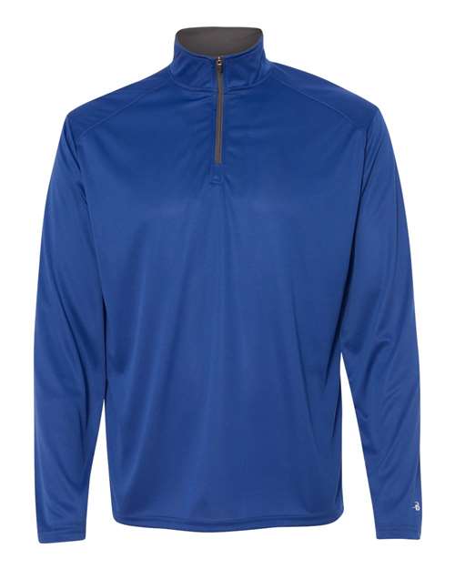 Badger 4102 B-Core Quarter-Zip Pullover #color_Royal/ Graphite