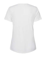Bella + Canvas 6405 Ladies' Relaxed Jersey V-Neck T-Shirt #color_SOLID WHT TRBLND