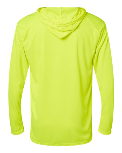 Badger 4105 B-Core Hooded Long Sleeve T-Shirt #color_Safety Yellow