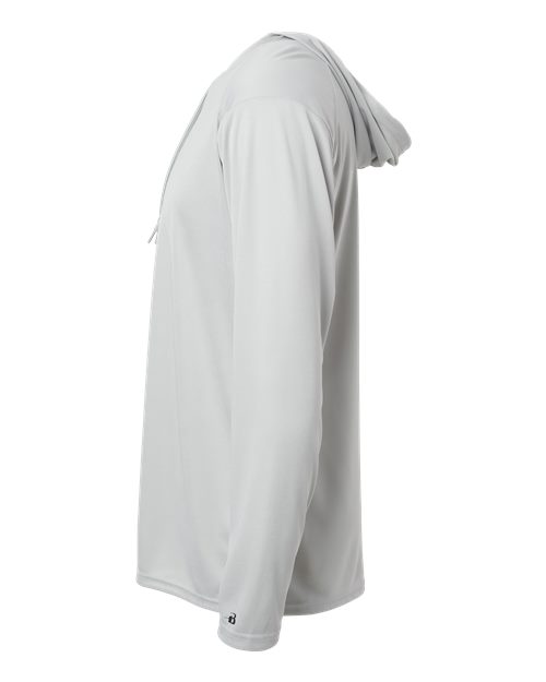 Badger 4105 B-Core Hooded Long Sleeve T-Shirt #color_Silver