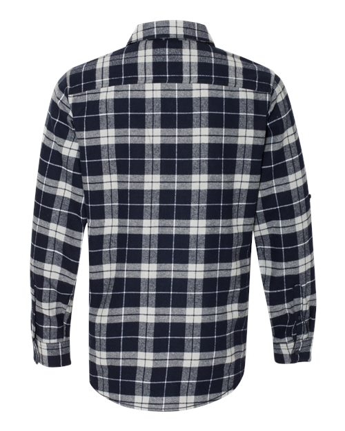Burnside B8210 Men's Plaid Flannel Shirt #color_NAVY/ GREY