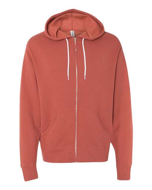 Independent Trading Co. AFX90UNZ Lightweight Full-Zip Hooded Sweatshirt #color_Rust