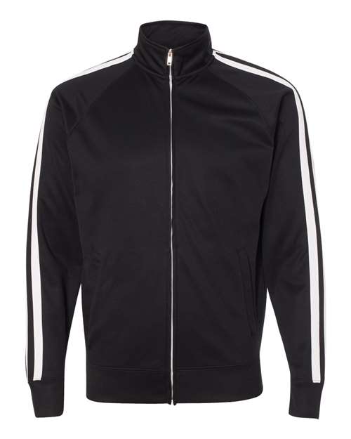Independent Trading Co. EXP70PTZ Lightweight Poly-Tech Full-Zip Track Jacket #color_Black