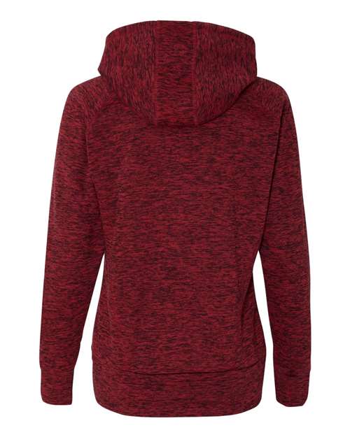 J America JA8616 Ladies' Cosmic Contrast Fleece Hooded Sweatshirt #color_RED FLECK/ RED