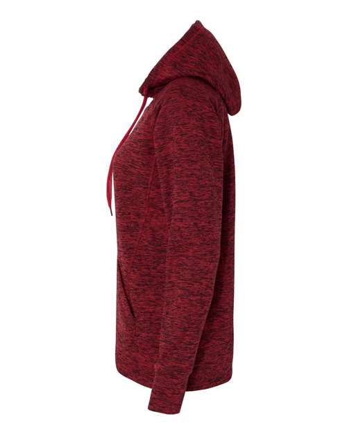 J America JA8616 Ladies' Cosmic Contrast Fleece Hooded Sweatshirt #color_RED FLECK/ RED