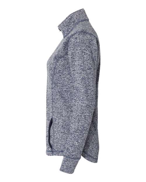 J America JA8617 Ladies' Cosmic Fleece Quarter-Zip #color_NAVY FLECK/ NAVY
