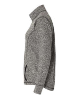 J America JA8617 Ladies' Cosmic Fleece Quarter-Zip #color_CHAR FLK/ BLACK