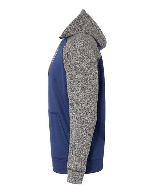 J America JA8612 Adult Colorblock Cosmic Pullover Hooded Sweatshirt #color_NAVY/ CHRCL FLK