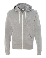 J America JA8872 Adult Triblend Full-Zip Fleece Hooded Sweatshirt #color_GREY TRIBLEND