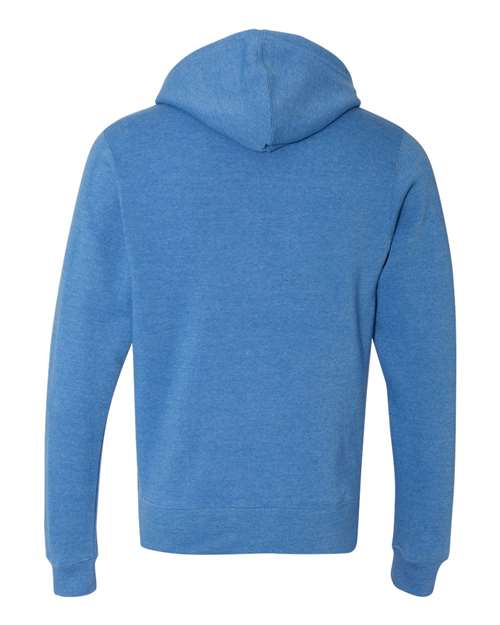 J America JA8872 Adult Triblend Full-Zip Fleece Hooded Sweatshirt #color_ROYAL TRIBLEND