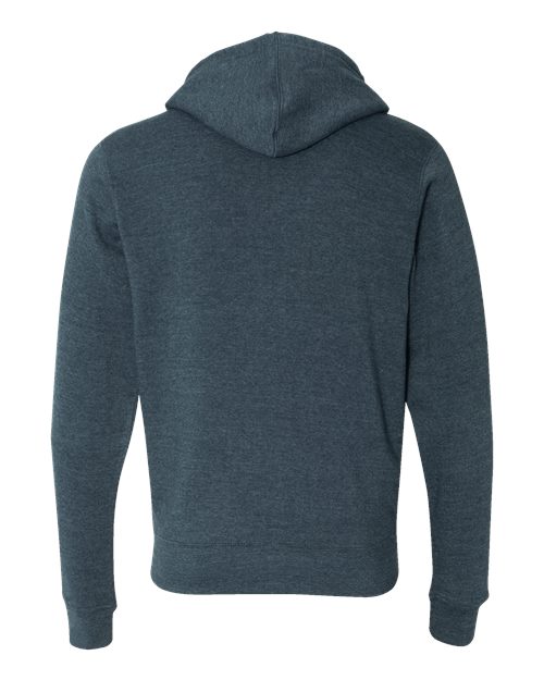 J America JA8872 Adult Triblend Full-Zip Fleece Hooded Sweatshirt #color_NAVY TRIBLEND