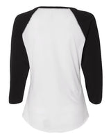 LAT LA3530 Ladies'' Baseball T-Shirt #color_WHITE/ BLACK