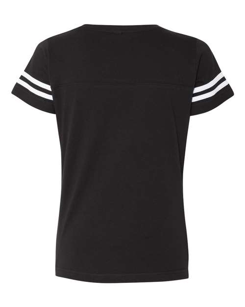 LAT 3537 Ladies' Football T-Shirt #color_BLACK/ WHITE