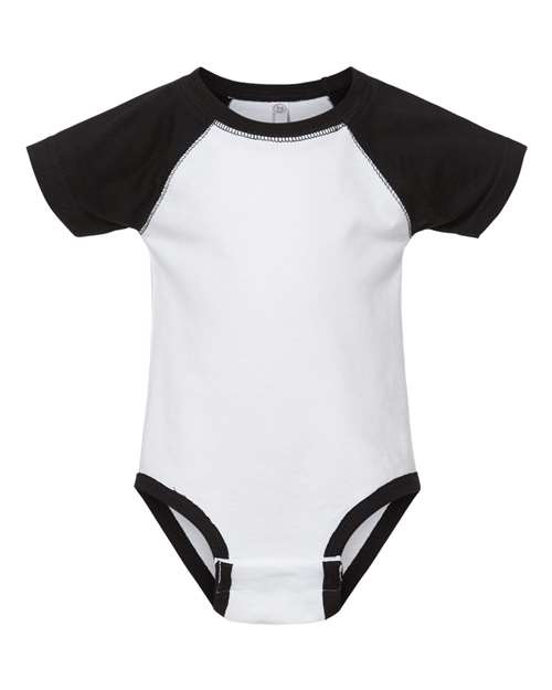Rabbit Skins RS4430 Infant Baseball Bodysuit #color_WHITE/ BLACK