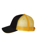 Valucap S102 Sandwich Trucker Cap #color_Black/ Gold