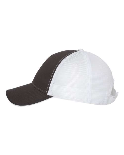 Valucap S102 Sandwich Trucker Cap #color_Charcoal/ White