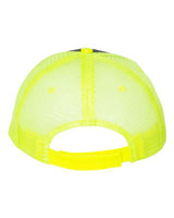 Valucap S102 Sandwich Trucker Cap #color_Charcoal/ Neon Yellow