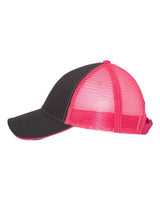Valucap S102 Sandwich Trucker Cap #color_Charcoal/ Neon Pink