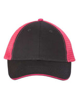 Valucap S102 Sandwich Trucker Cap #color_Charcoal/ Neon Pink