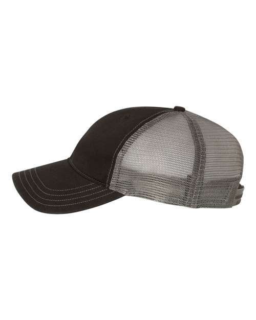 Richardson 111 Garment-Washed Trucker Cap #color_Black/ Charcoal