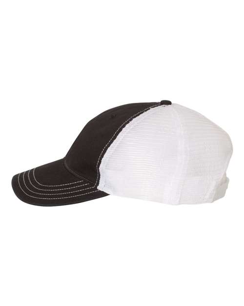 Richardson 111 Garment-Washed Trucker Cap #color_Black/ White