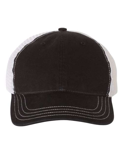 Richardson 111 Garment-Washed Trucker Cap #color_Black/ White