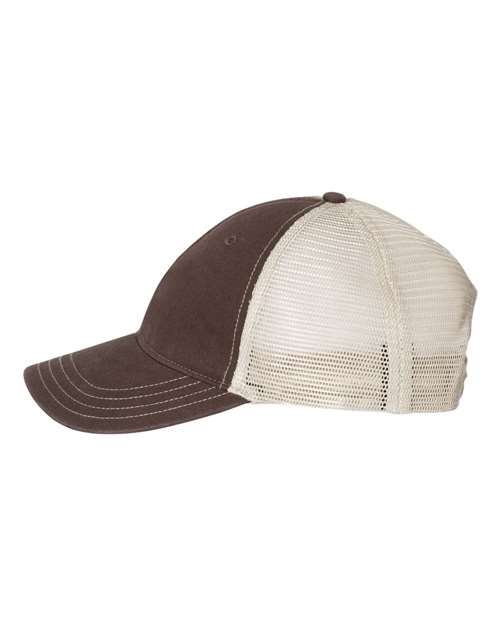 Richardson 111 Garment-Washed Trucker Cap #color_Brown/ Khaki