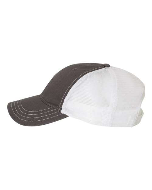 Richardson 111 Garment-Washed Trucker Cap #color_Charcoal/ White