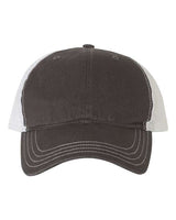 Richardson 111 Garment-Washed Trucker Cap #color_Charcoal/ White