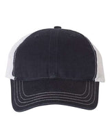 Richardson 111 Garment-Washed Trucker Cap #color_Navy/ White