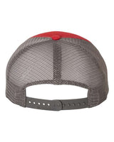 Richardson 111 Garment-Washed Trucker Cap #color_Red/ Charcoal