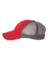 Richardson 111 Garment-Washed Trucker Cap #color_Red/ Charcoal