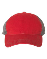 Richardson 111 Garment-Washed Trucker Cap #color_Red/ Charcoal