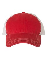 Richardson 111 Garment-Washed Trucker Cap #color_Red/ White
