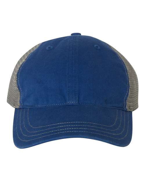Richardson 111 Garment-Washed Trucker Cap #color_Royal/ Charcoal