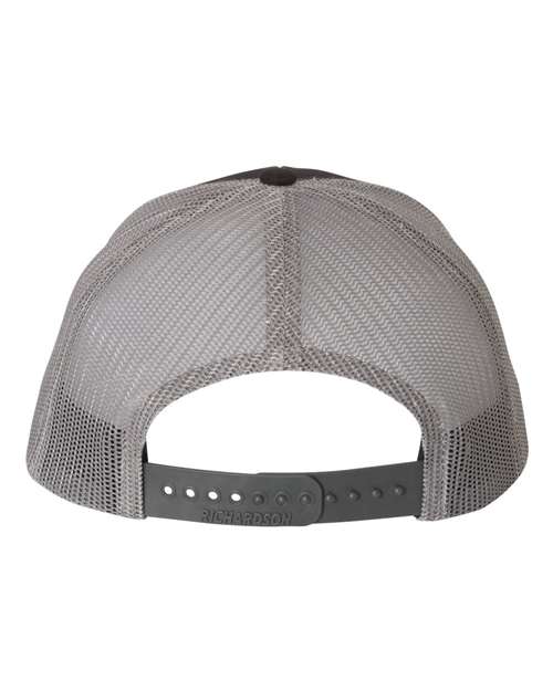 Richardson 112 Snapback Trucker Cap #color_Black/ Charcoal
