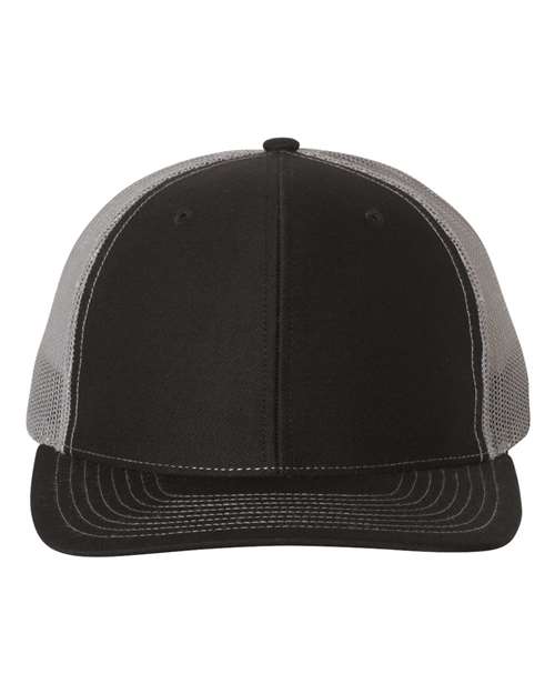 Richardson 112 Snapback Trucker Cap #color_Black/ Charcoal