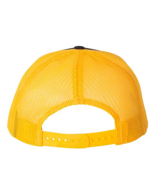 Richardson 112 Snapback Trucker Cap #color_Black/ Gold