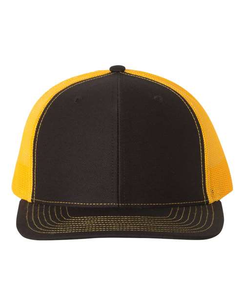 Richardson 112 Snapback Trucker Cap #color_Black/ Gold
