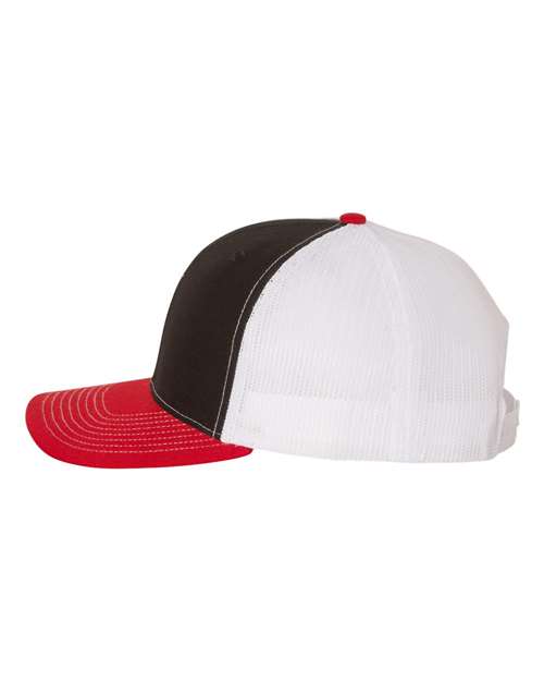 Richardson 112 Snapback Trucker Cap #color_Black/ White/ Red