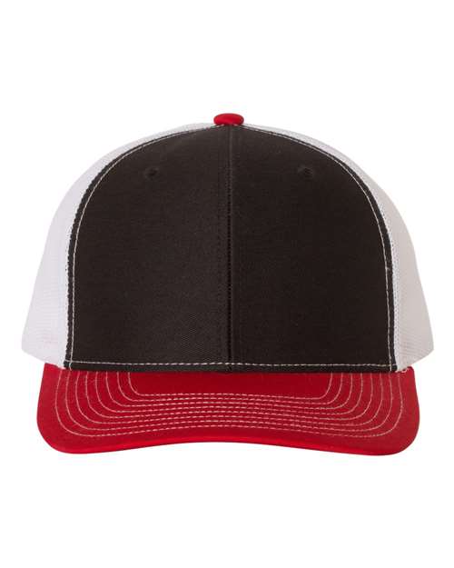 Richardson 112 Snapback Trucker Cap #color_Black/ White/ Red