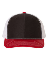 Richardson 112 Snapback Trucker Cap #color_Black/ White/ Red